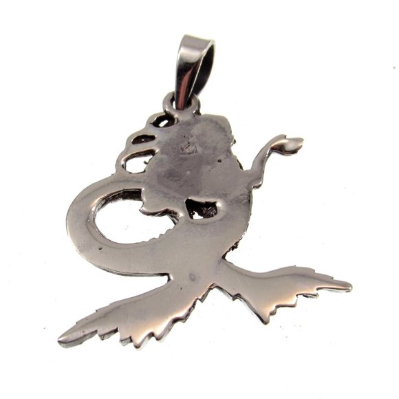 Solid 925 Sterling Silver Sea Hag Mermaid Pendant, Ocean Nymph Mermaidcore Charm - Picture 8 of 8